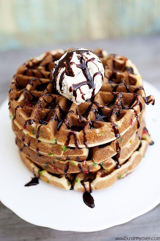 Waffle Iron Confetti Cake

We might as well finish off with a waffled confetti cake.