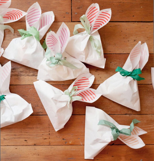 21. Bunny Ear Bags: Wait. Would it be too much if we packaged our bunny cookie favor in a bunny-ear bag… it would be, wouldn’t it? We’re totally doing it. (via Oh Happy Day)