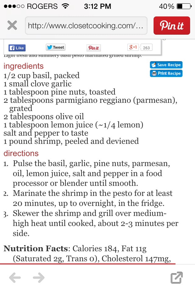 Pesto Grilled Shrimp!