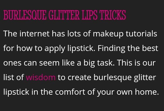 DIY Burlesque Glitter Lips!!