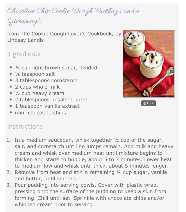 " Chocolate Chip Cookie Dough Pudding"