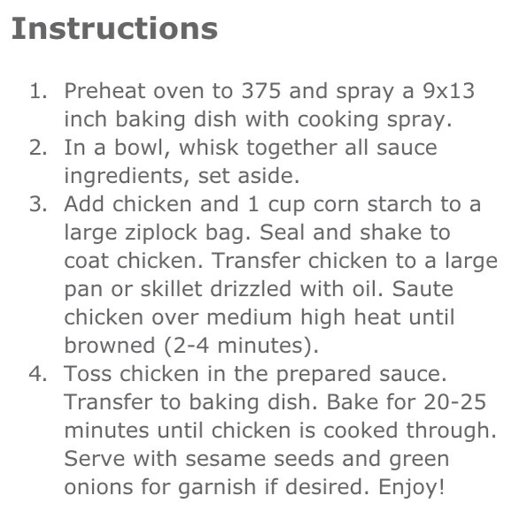 Baked Sesame Chicken