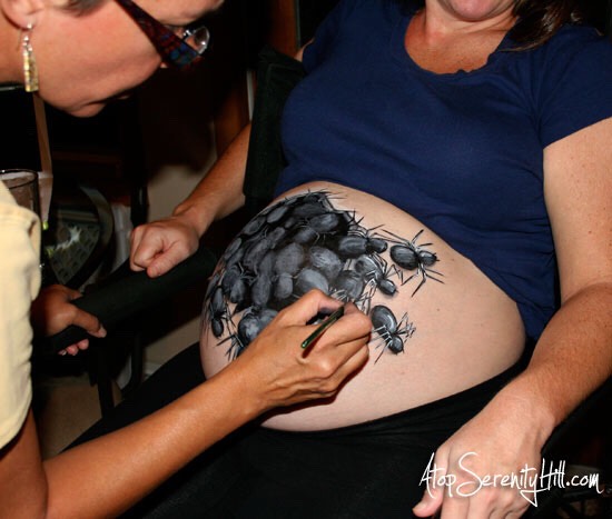 Face And Body Painting: Baby Bump. 