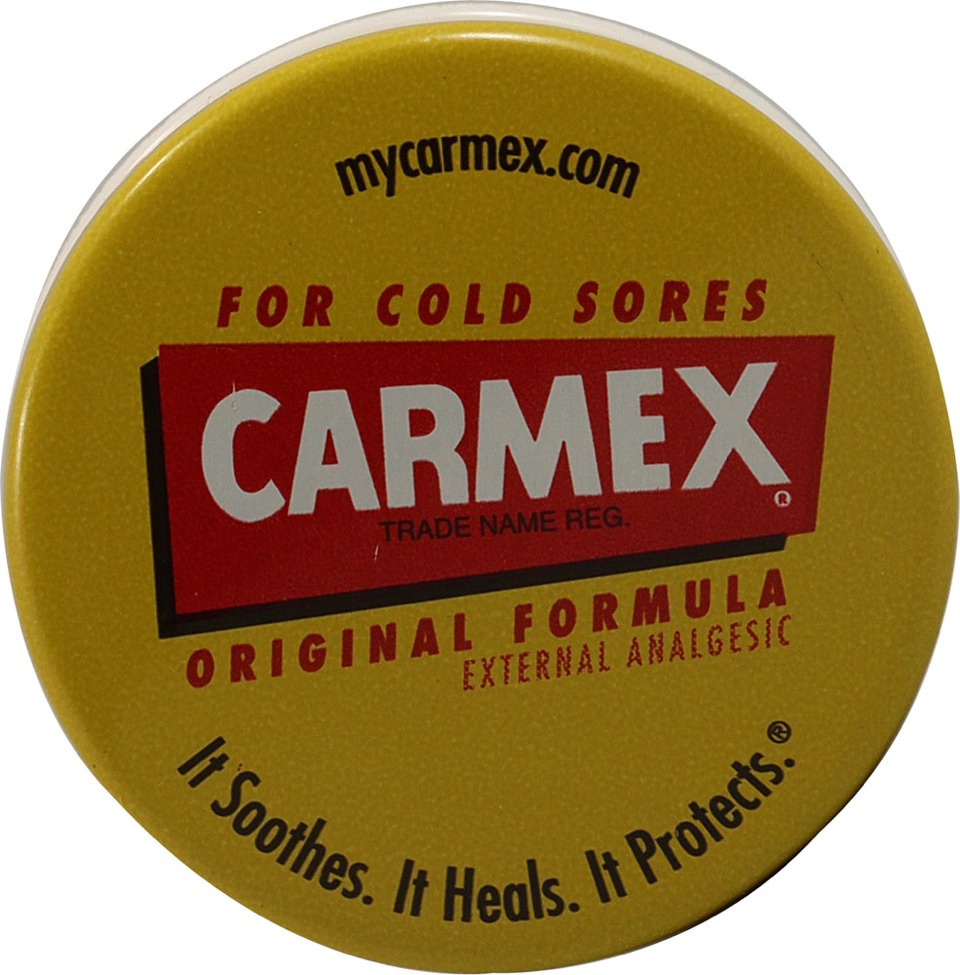 Every night apply carmex from the jar to the lips liberally