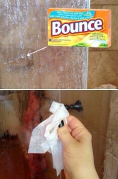 ...or using dryer sheets to scrub off water stains
