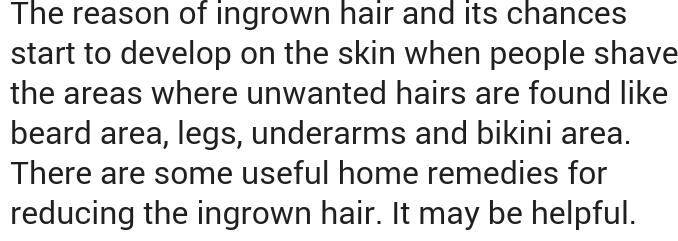 GETRID OF IN GROWN HAIRS LIKE RAZOR BUMPS OR SKIN PIMPLE 