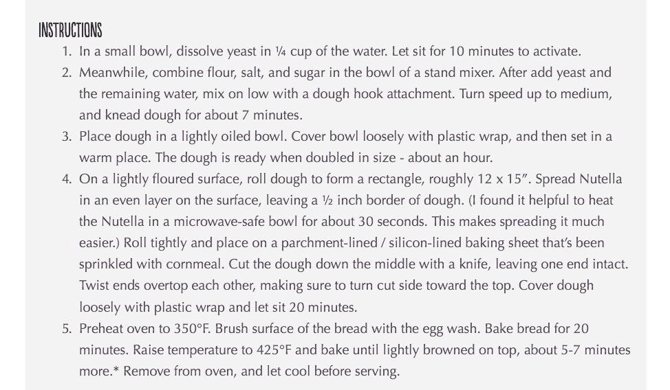 Braided Nutella Bread Recipe