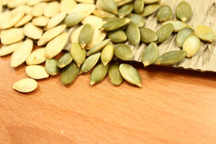 Now let’s talk about the seeds! Pumpkin seeds contain Zinc and Vitamin E, and are high in essential fatty acids.