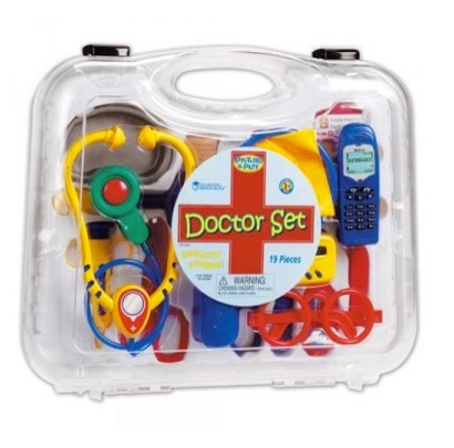 Doctor Kit

Addie received a doctor kit for her second birthday and it is probably one of the toys that has lasted the longest, not only with her but with her little sister as well. It has been used on us, grandparents, friends, dolls, stuffed animals and even our cats.