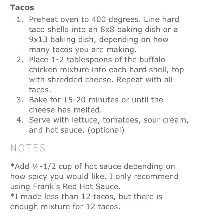 OVEN BAKED BUFFALO CHICKEN TACOS! 