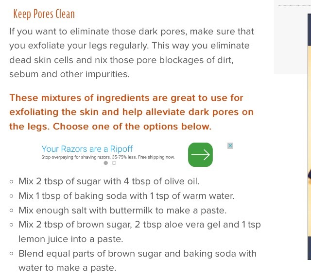 Get  Rid Of Dark Pores On Legs