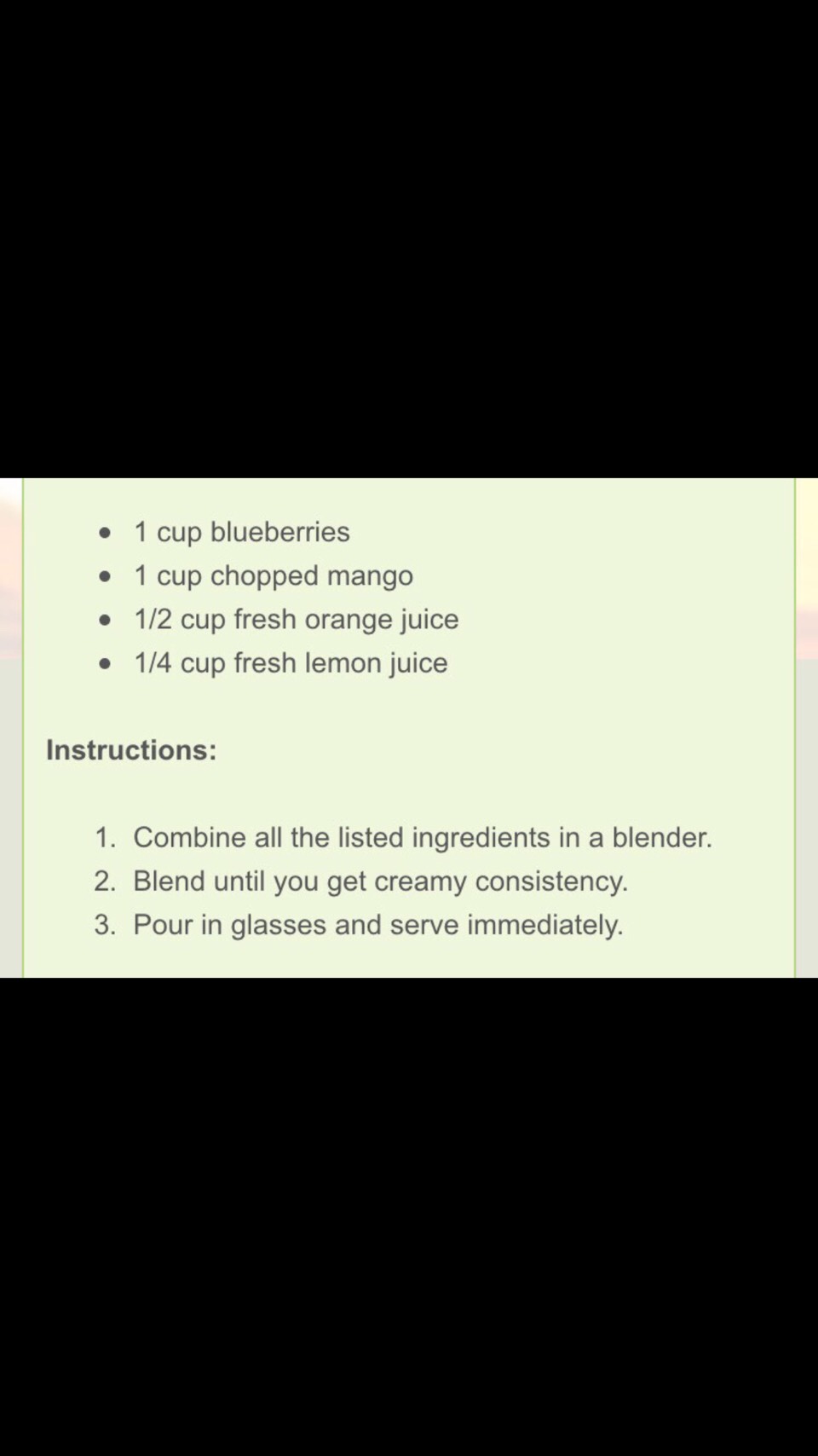 Blueberry-mango Weight Loss Smoothie 