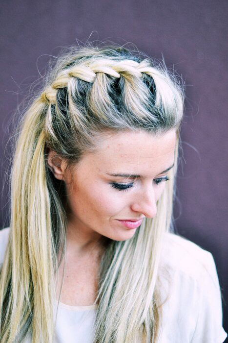 Half Upside French Braid Hairstyle. Step By Step. 😍