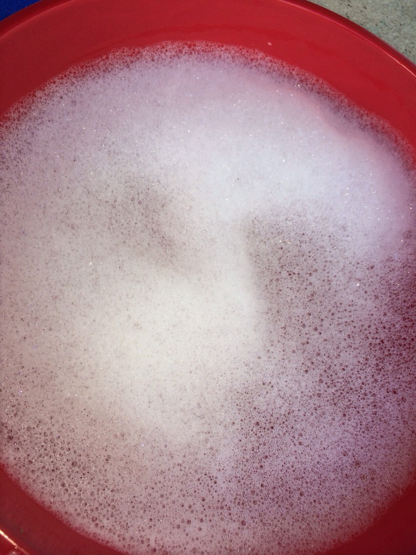Soapy water to wash off hand