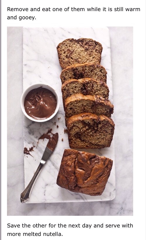 Nutella Swirled Banana Bread 😍