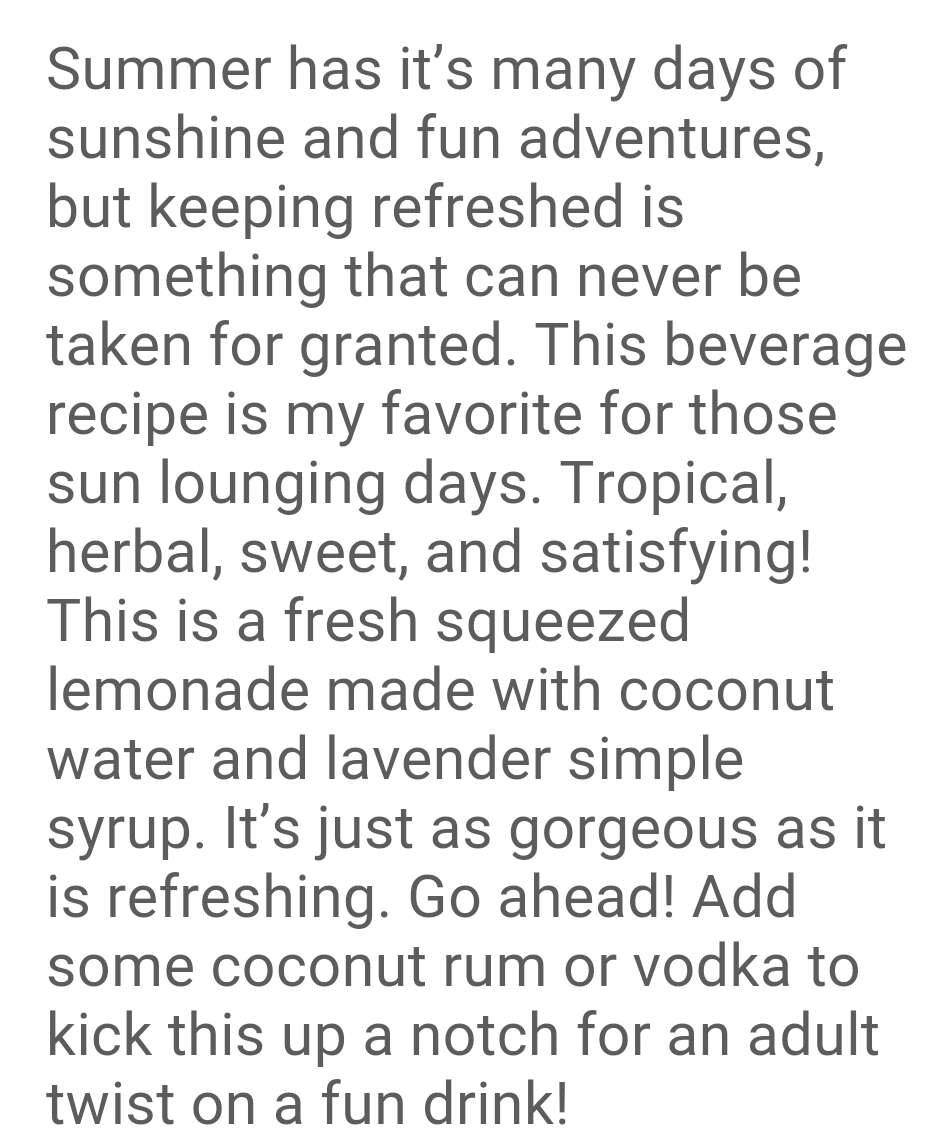 Coconut Lavender Lemonade!  