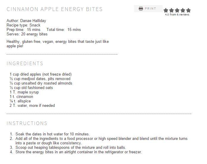 CINNAMON APPLE ENERGY BITES