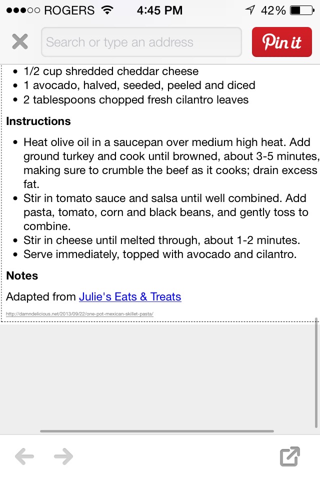 One Pot Mexican Pasta 