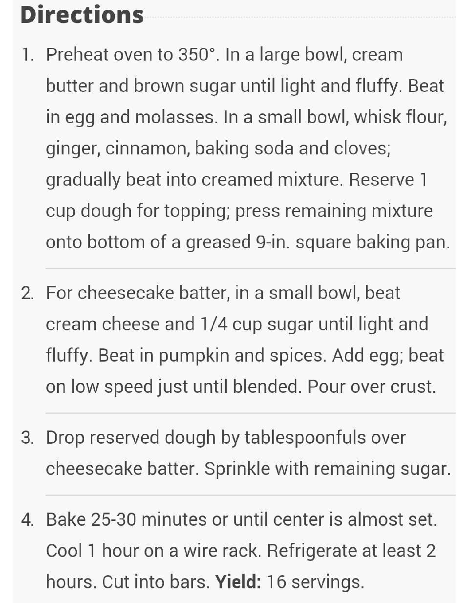 Gingerbread Pumpkin Cheesecake Bars!
