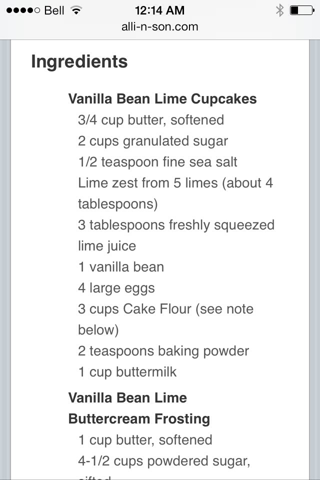 Vanilla Bean Lime Cupcakes with Vanilla Bean Lime Buttercream Frosting