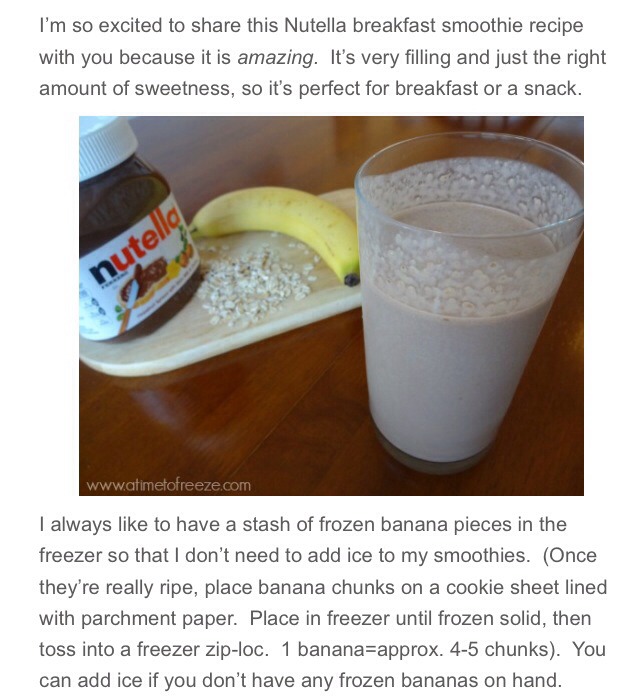 " Nutella Breakfast Smoothie"😋