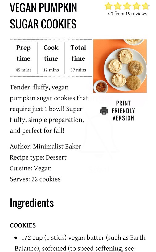 Vegan Pumpkin Sugar Cookies
