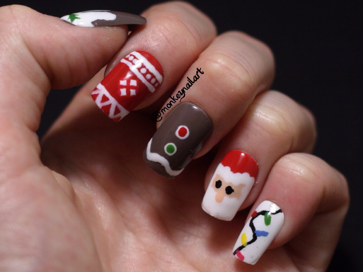 Holiday-inspired Nail Art 🎄🎅🎁