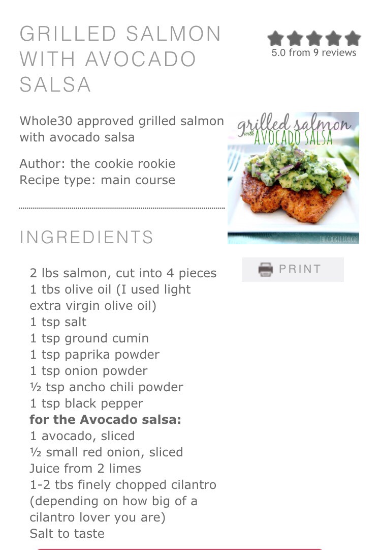 Grilled Salmon With Avocado Salsa!!
