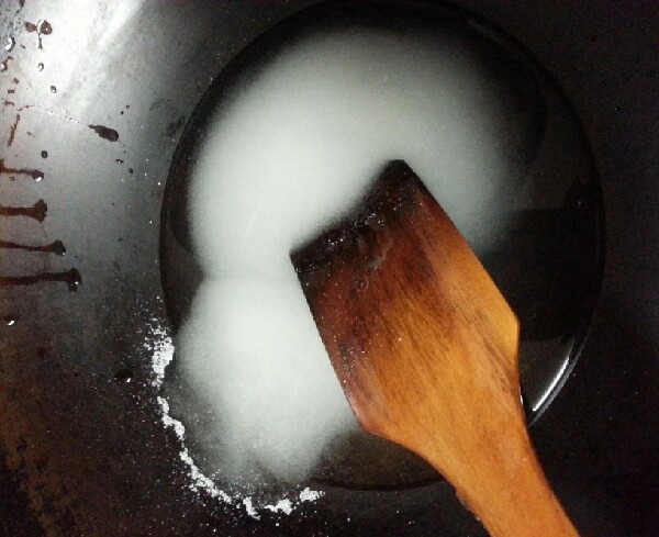combine some sugar with water and heat them up until thicken
