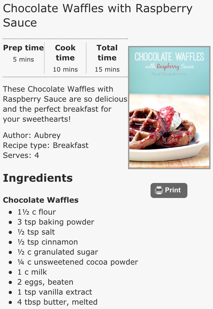 Chocolate Waffles With Raspberry Sauce!🍫