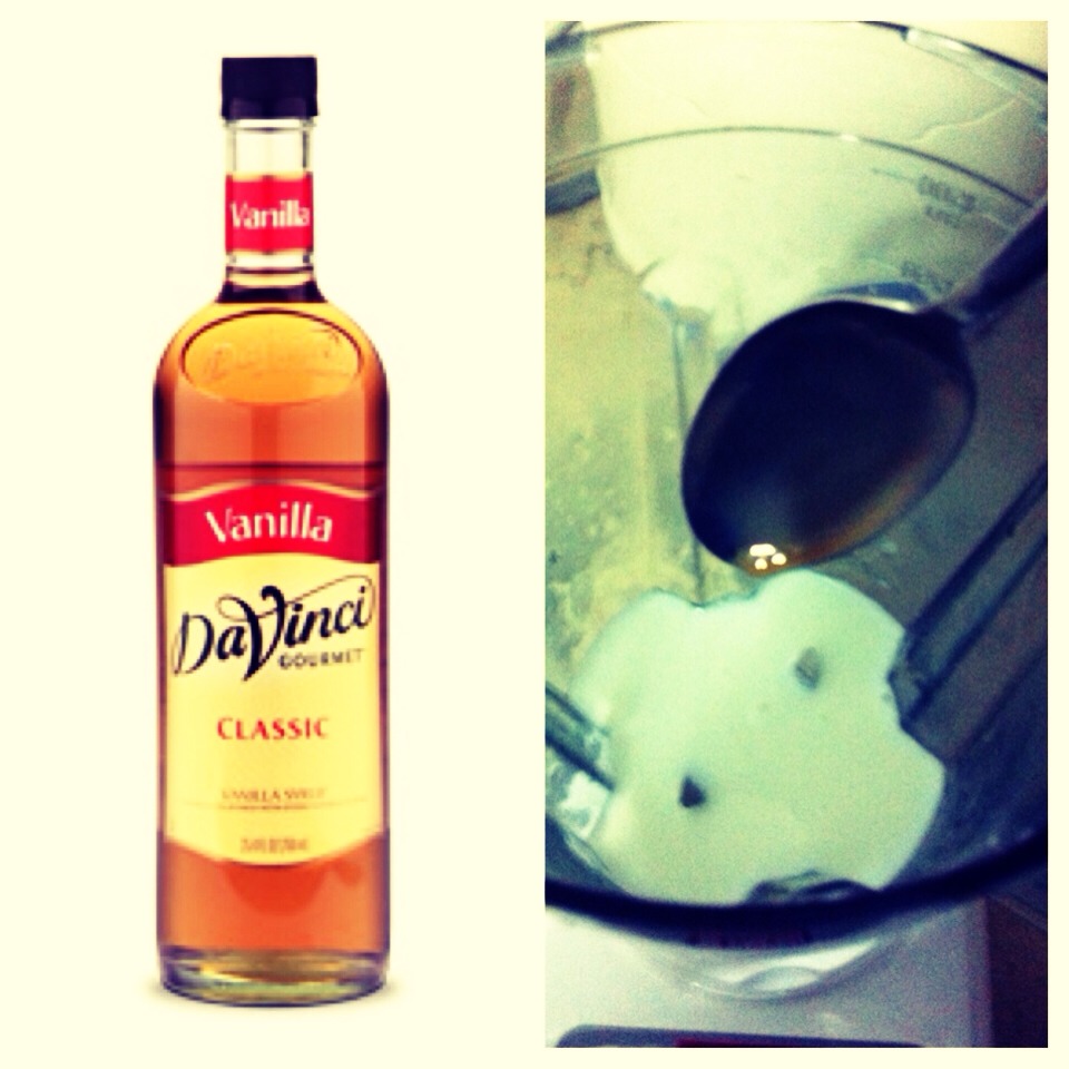 -> Add 1 tbsp of vanilla syrup 
-> Blend everything on high speed until it becomes thick 