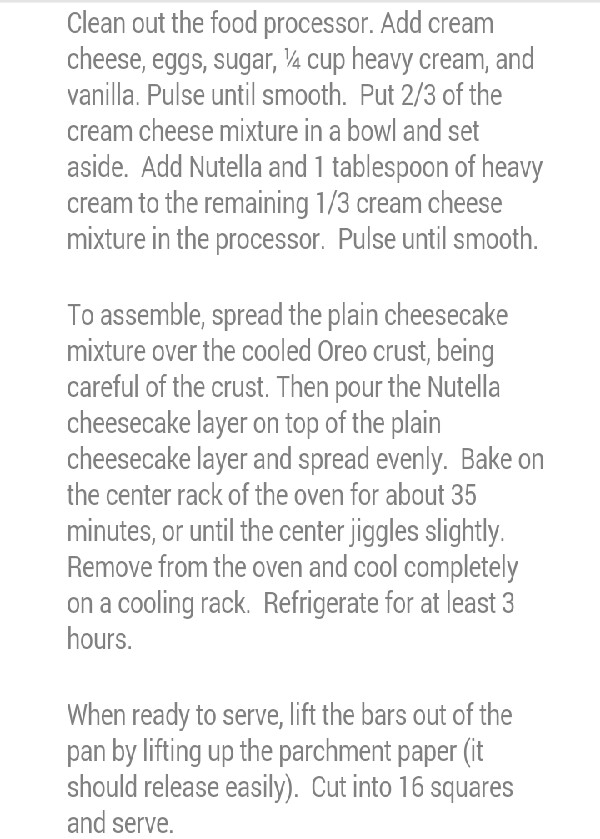 Nutella Cheesecake Bars!!!!
