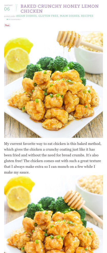Baked Crunchy Honey Lemon Chicken