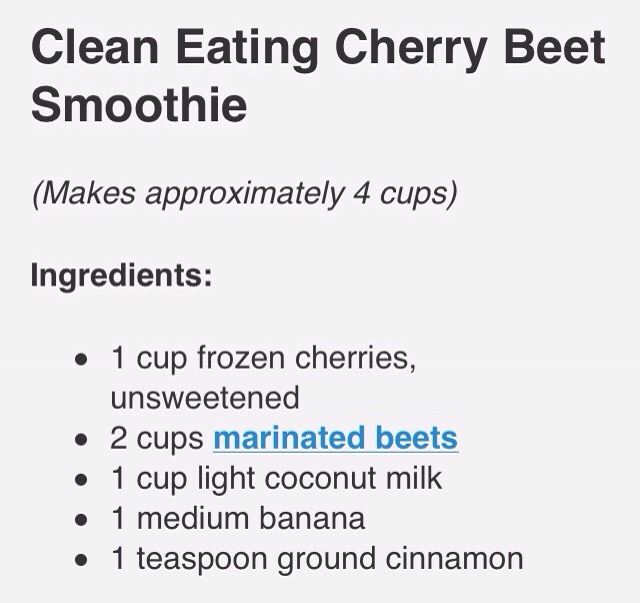 Clean Eating Cherry Beet Smoothie 🍒