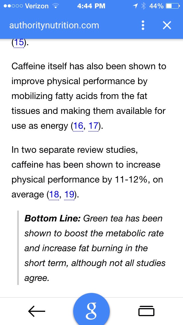 Fat Burning With Green Tea