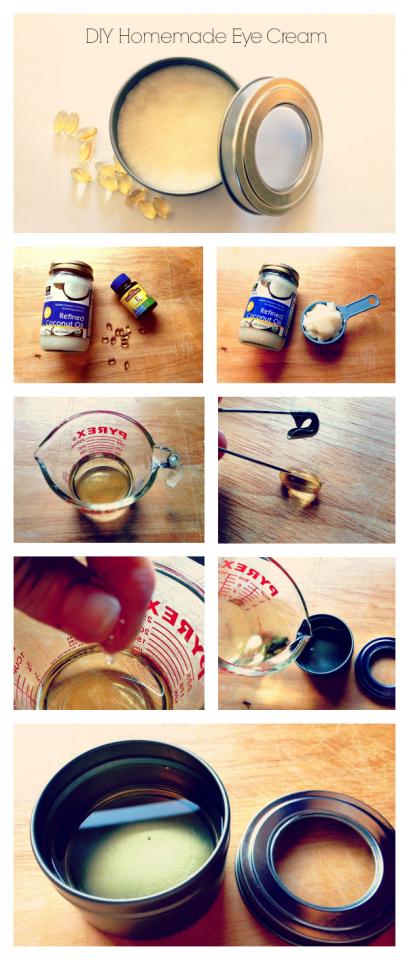 Put the coconut oil into a small bowl and microwave for 15 seconds. Pin to poke holes in Vitamin E capsules.mix together.Place the filled containers in the refrigerator for less than an hour until the liquid returns to solid form. After it turns to a solid, there is no need to keep it refrigerated. 