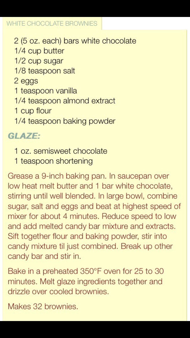 White Chocolate Brownies!