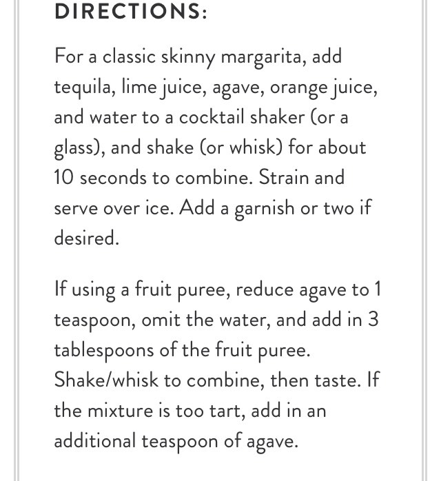 Light Skinny Margaritas