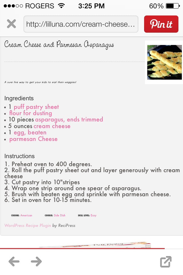 Cream Cheese And Parmesan Asparagus Bread Twists!! So Yummy!