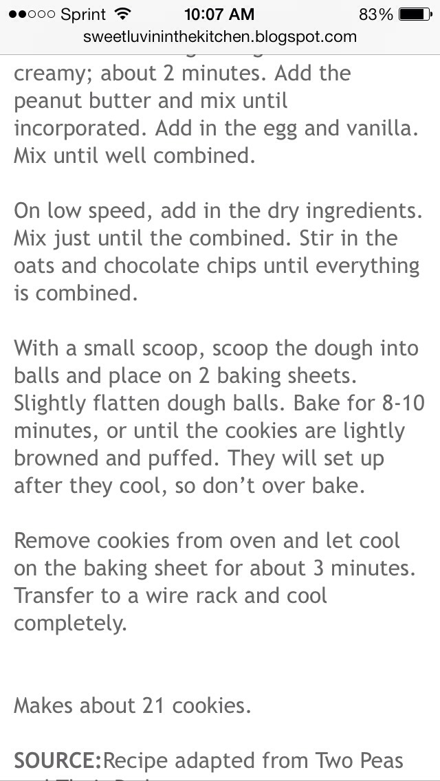 Peanut Butter Oatmeal Chocolate Chip Cookies🍪