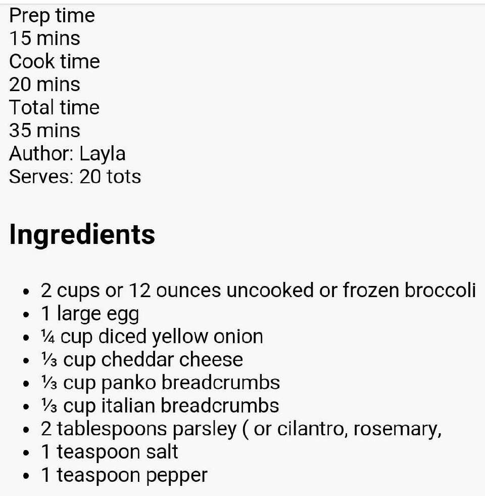 Healthy Baked Broccoli Tots!