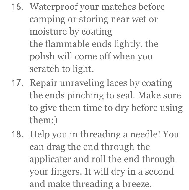 2⃣0⃣ Household Uses For Clear Nail Polish! 🙏