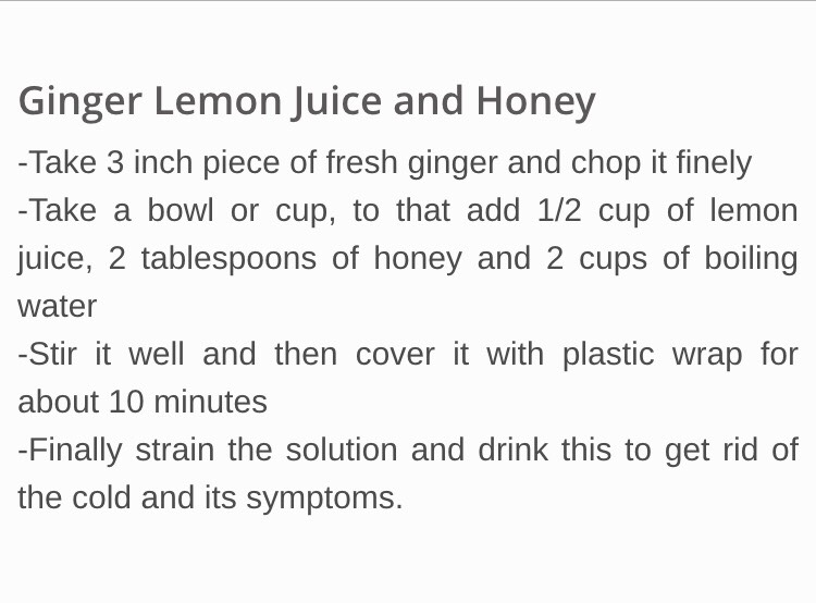 Cold / Flue Ginger Drinks