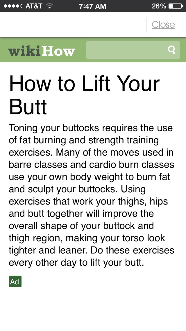 workouts, tips, etc for the healthy behind.