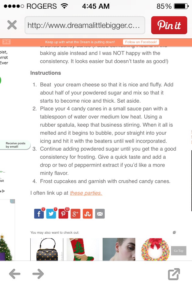 Peppermint Cream Cheese Chocolate Cupcake Recipe!