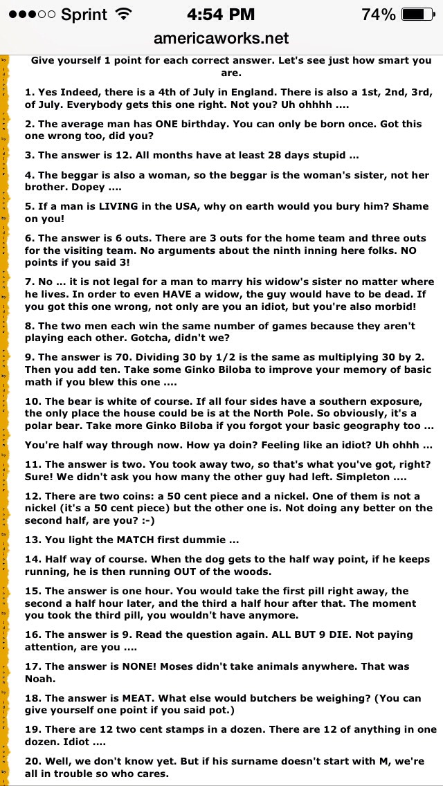 Idiot Test