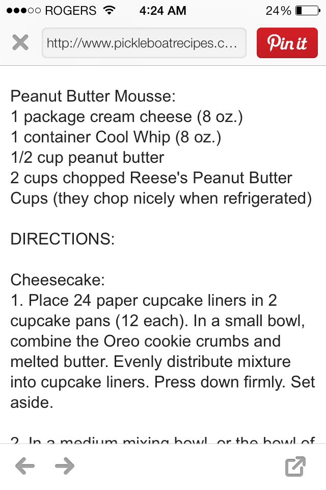Reese's Peanut Butter Mini Cheesecakes! To Die For!!!