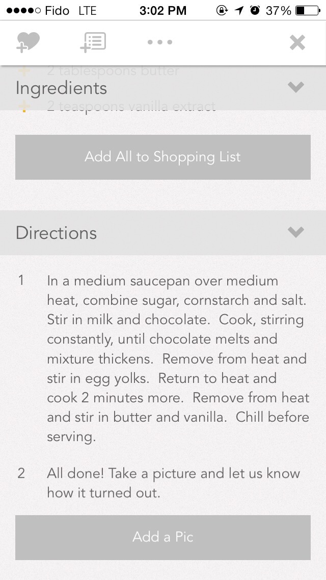 Chocolate Cream Pudding 