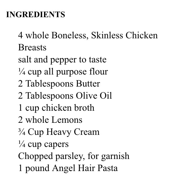 Creamy Lemon Chicken Dinner