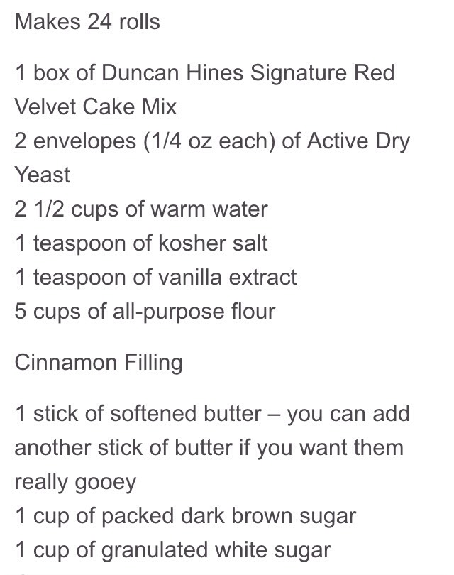 Red Velvet Cake Mix Cinnamon Rolls